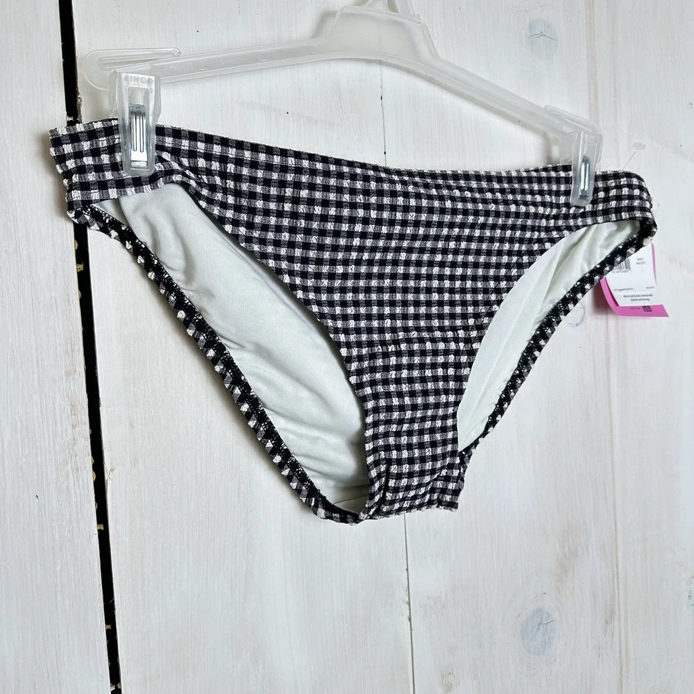 Kate Spade New York Women's Classic‎ Check-Print Bikini Bottoms Size Large New
